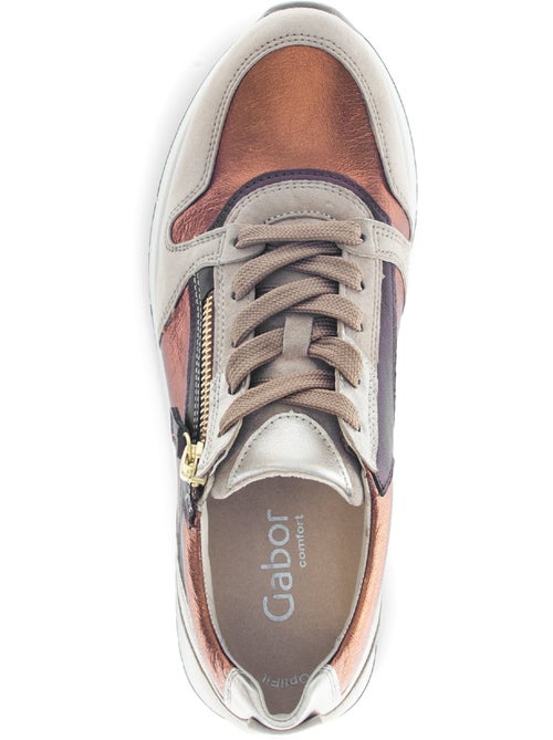 Baskets  pâle en cuir - Kiabi