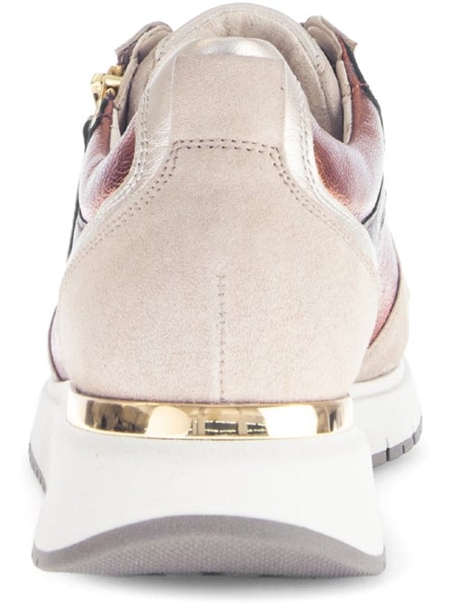 Baskets  pâle en cuir - Kiabi