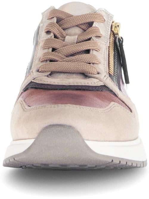 Baskets  pâle en cuir - Kiabi