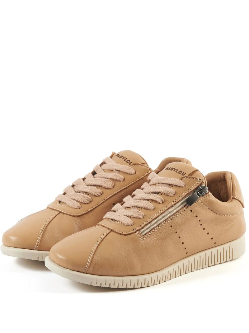 Baskets pieds larges H - Modèle Jane Marron caramel - Kiabi