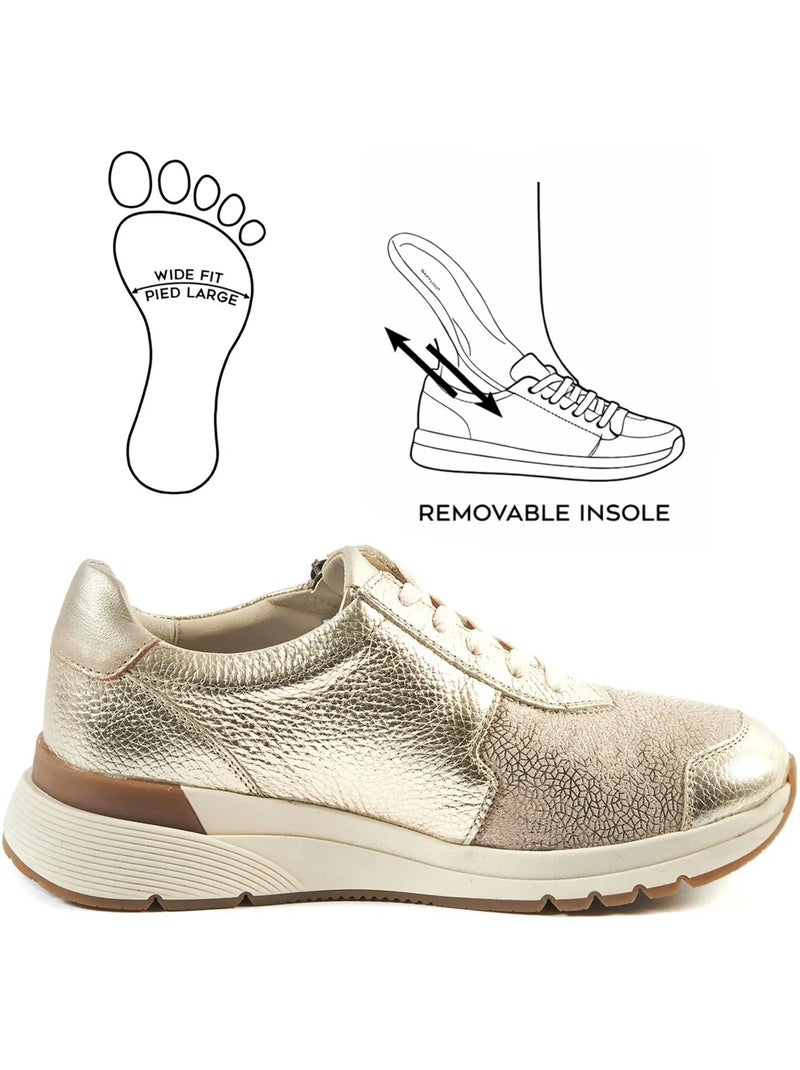 Baskets pieds larges K - Modèle Cléa Gold - Kiabi