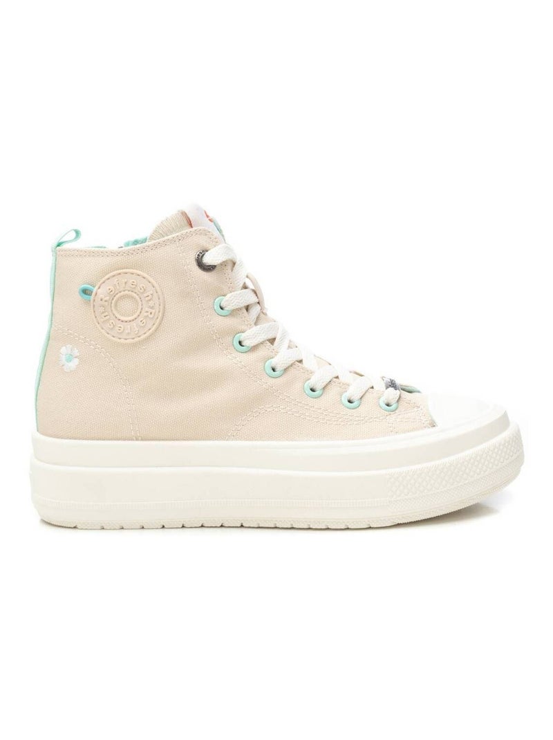 Baskets plaine fermeture éclair Beige - Kiabi