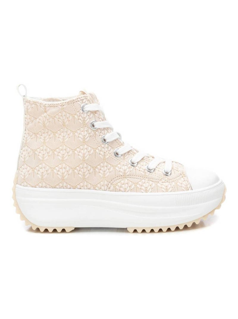 Baskets plaine fermeture éclair Beige - Kiabi