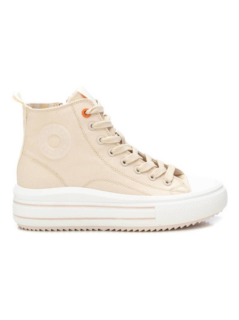 Baskets plaine fermeture éclair Beige - Kiabi