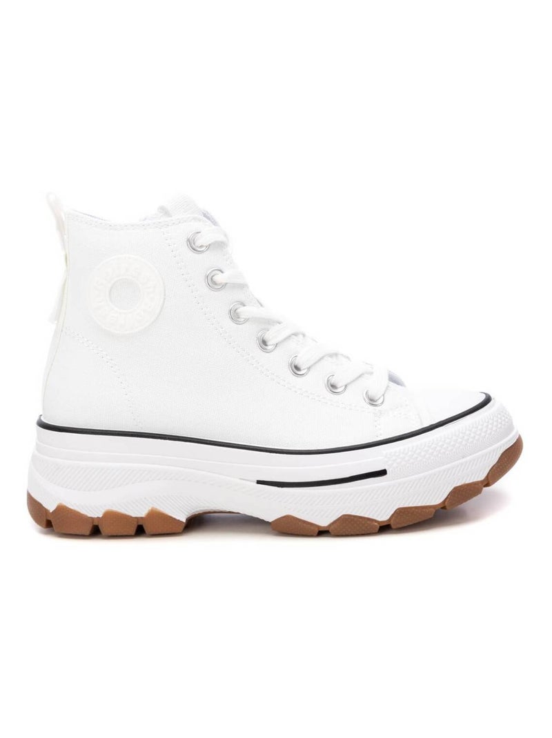 Baskets plaine fermeture éclair Blanc - Kiabi