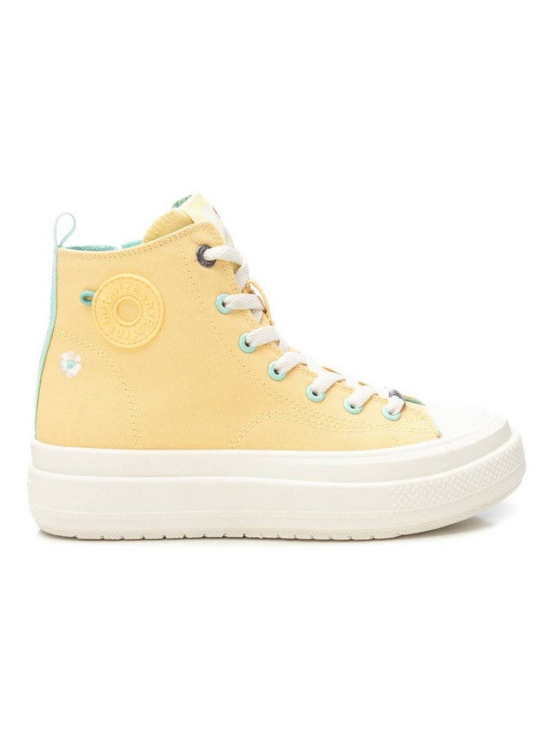 Baskets plaine fermeture éclair Jaune - Kiabi