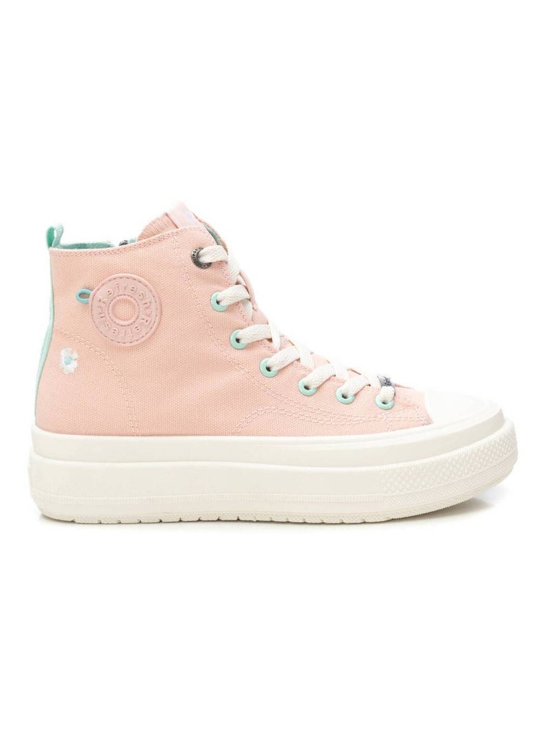 Baskets plaine fermeture éclair Rose - Kiabi