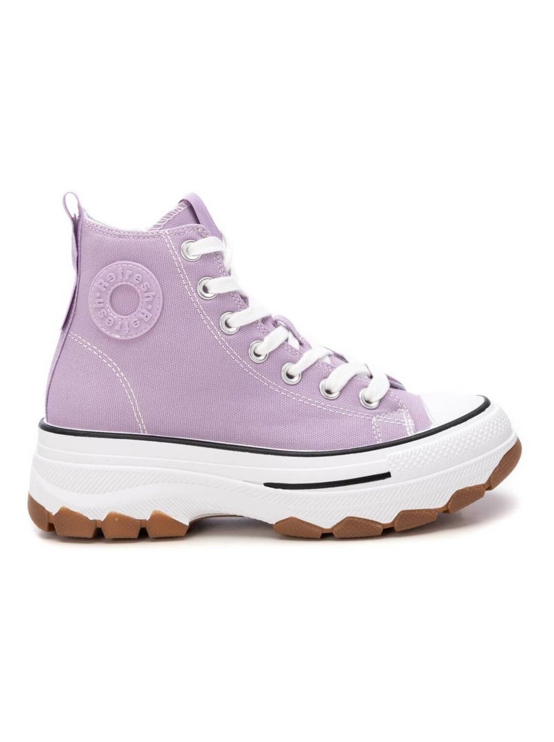 Baskets plaine fermeture éclair Violet - Kiabi