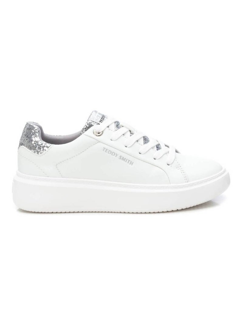 Baskets plaine lacets Argent - Kiabi