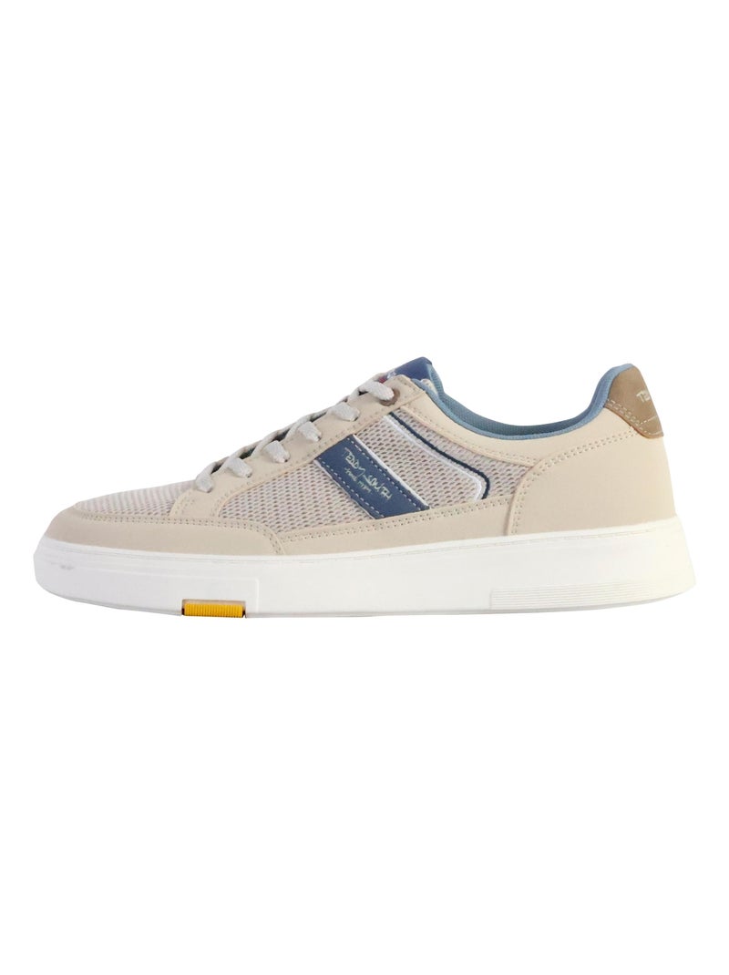 Baskets plaine lacets Beige - Kiabi