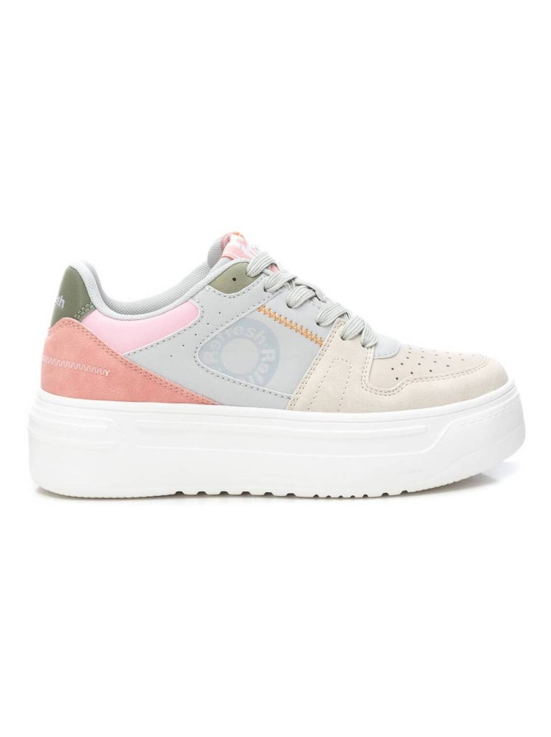 Baskets plaine lacets Beige - Kiabi
