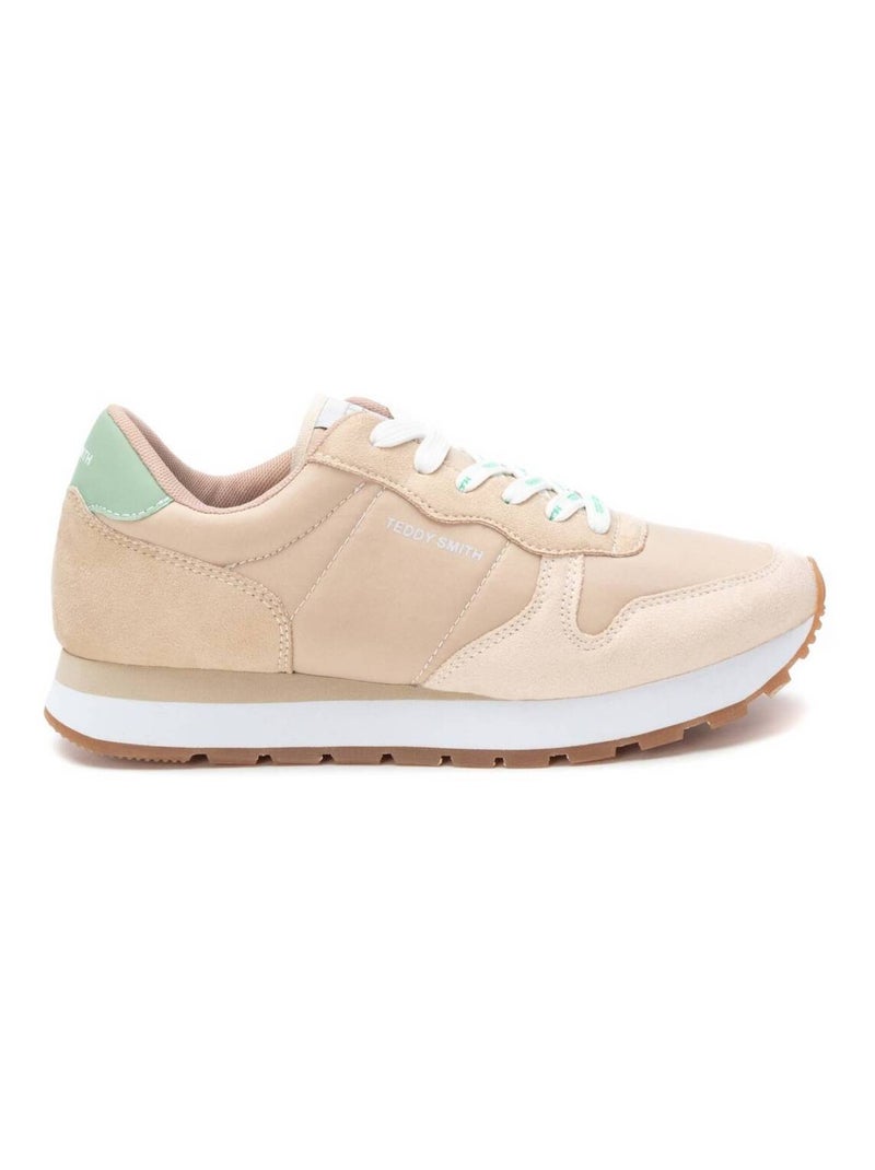 Baskets plaine lacets Beige - Kiabi