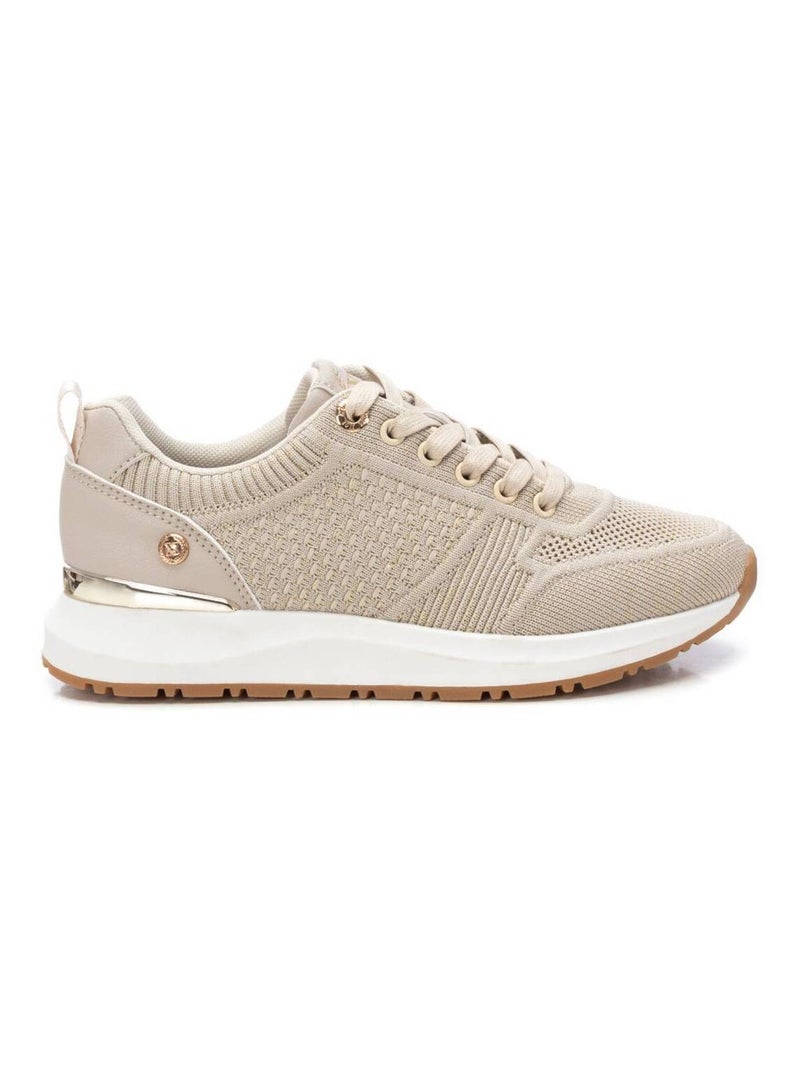 Baskets plaine lacets Beige - Kiabi