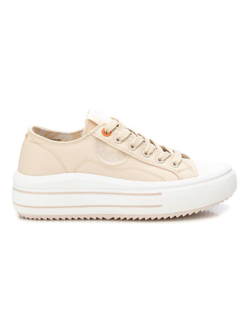 Baskets plaine lacets Beige - Kiabi