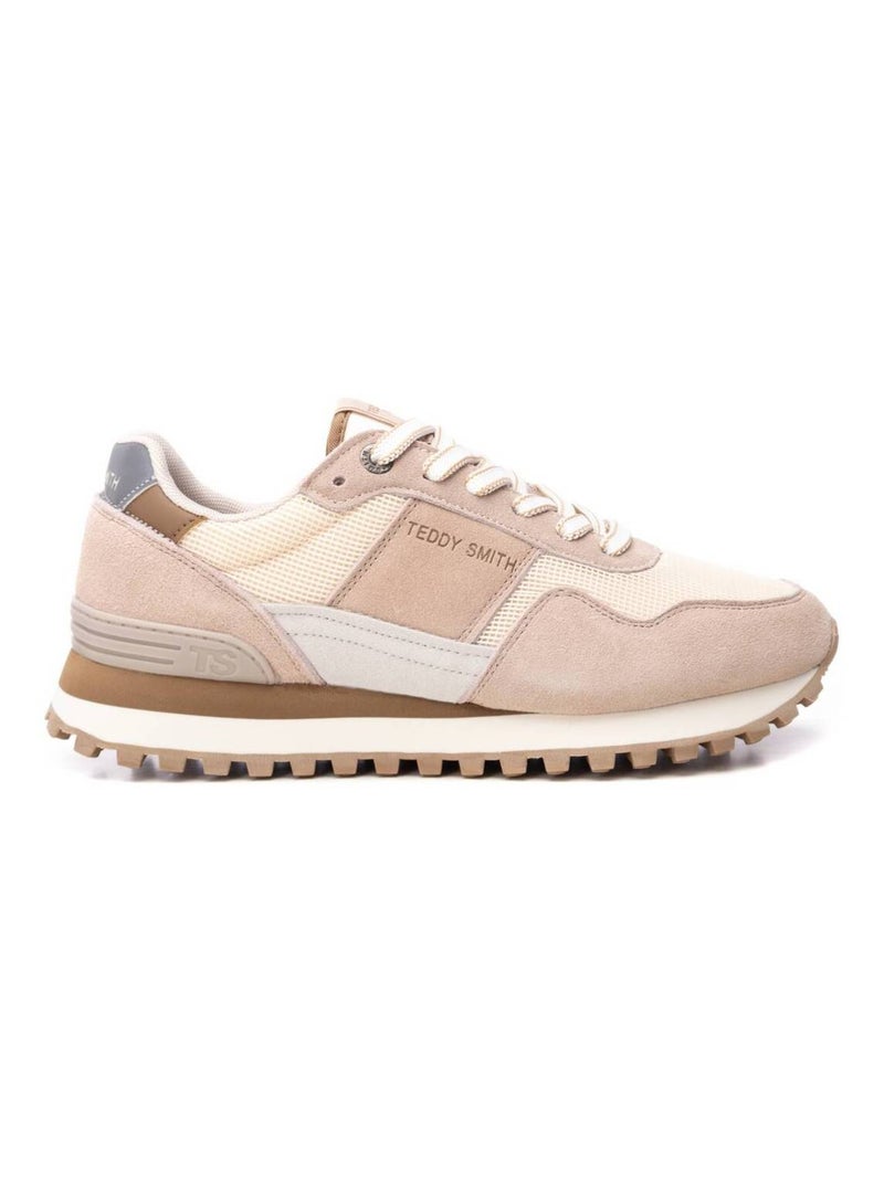 Baskets plaine lacets Beige - Kiabi