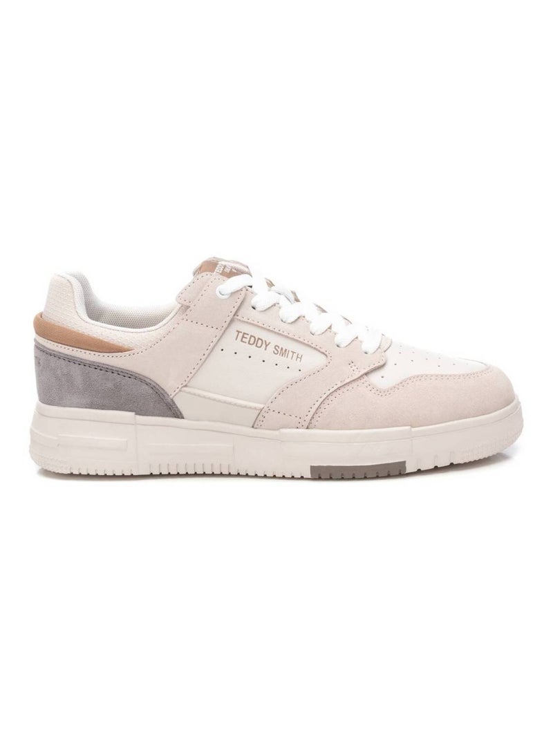 Baskets plaine lacets Beige - Kiabi