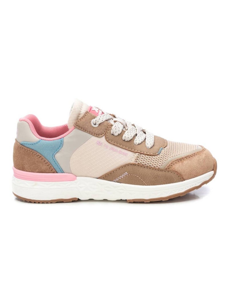 Baskets plaine lacets Beige - Kiabi