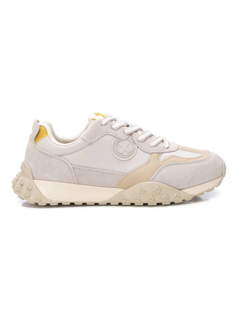 Baskets plaine lacets Beige - Kiabi