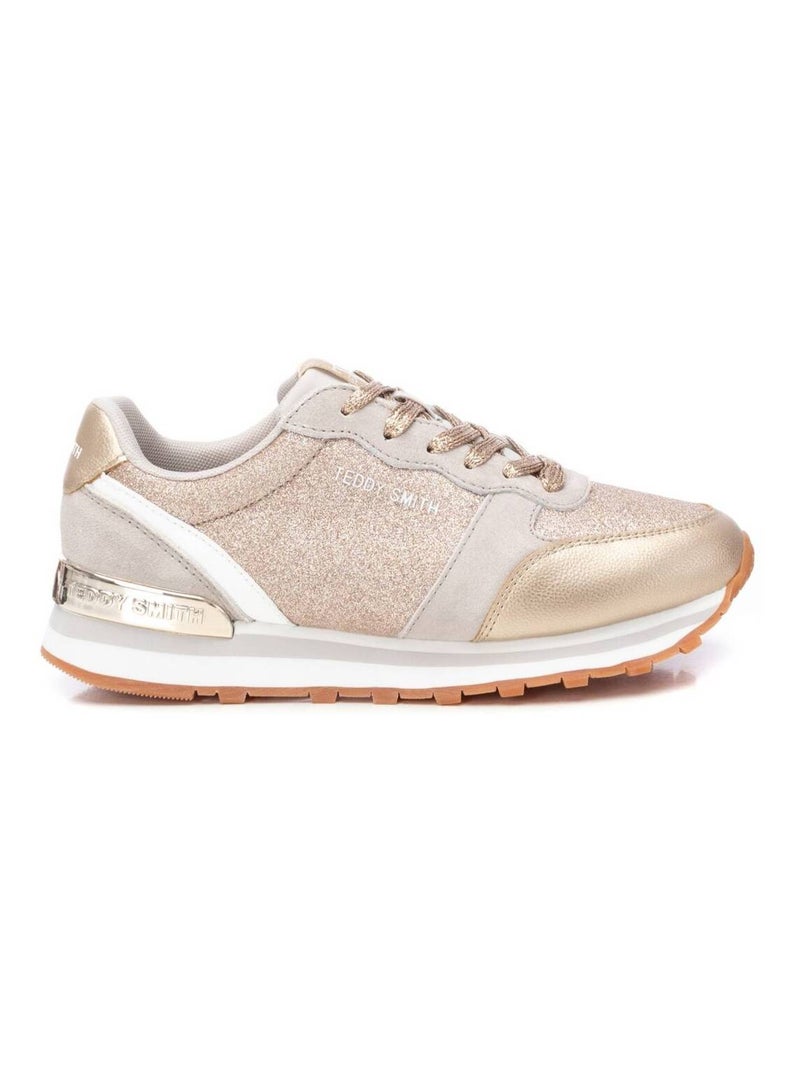 Baskets plaine lacets Beige sable - Kiabi
