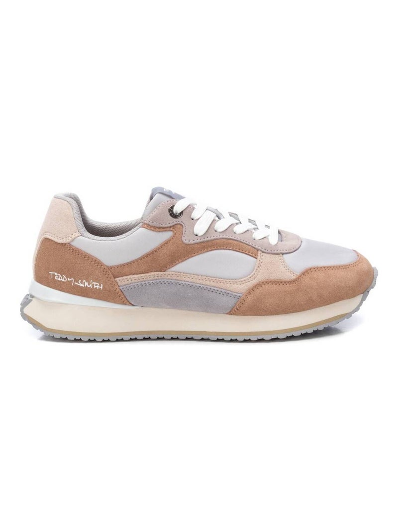 Baskets plaine lacets Beige sable - Kiabi