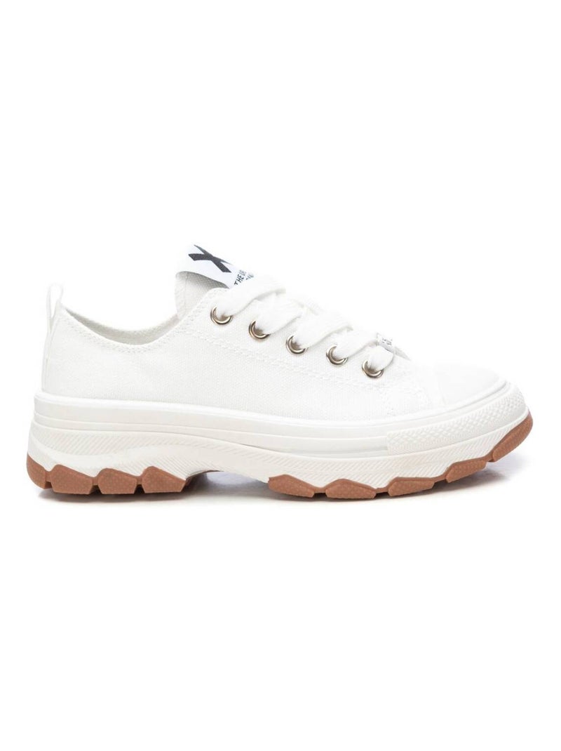 Baskets plaine lacets Blanc - Kiabi