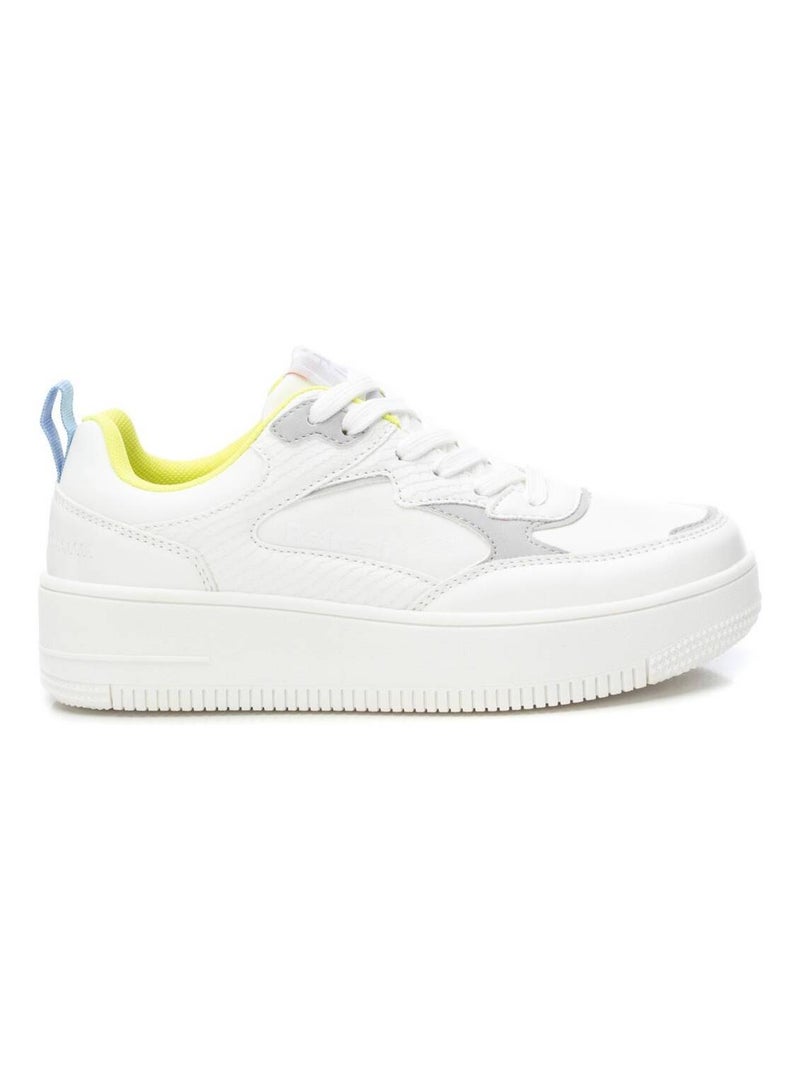 Baskets plaine lacets Blanc - Kiabi