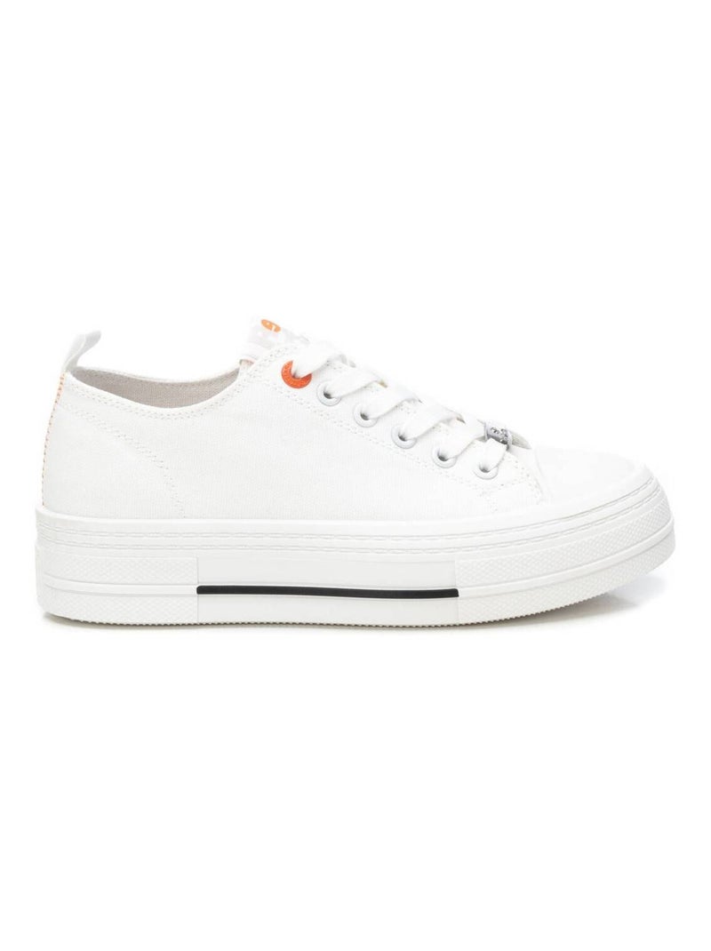 Baskets plaine lacets Blanc - Kiabi