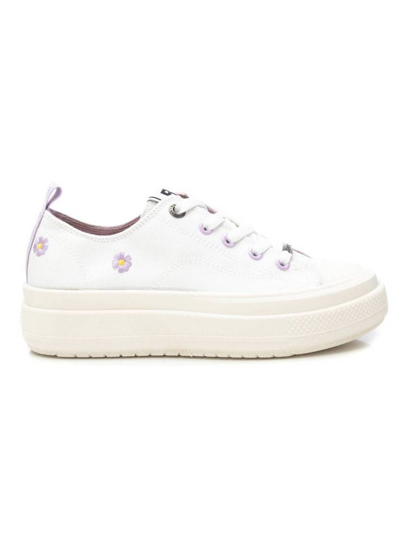 Baskets plaine lacets Blanc - Kiabi