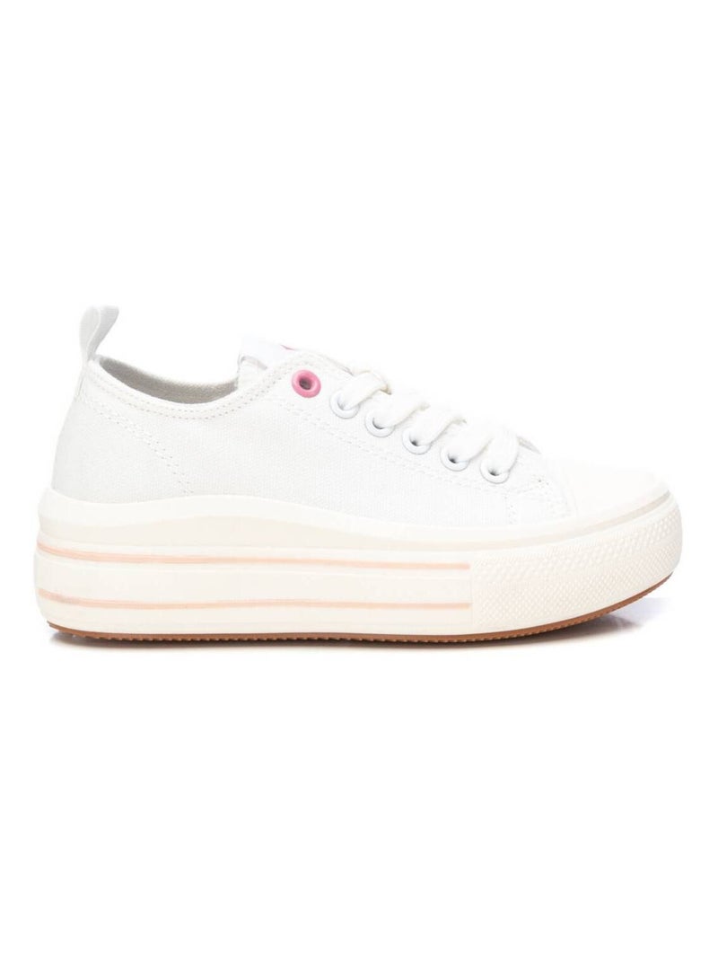 Baskets plaine lacets Blanc - Kiabi