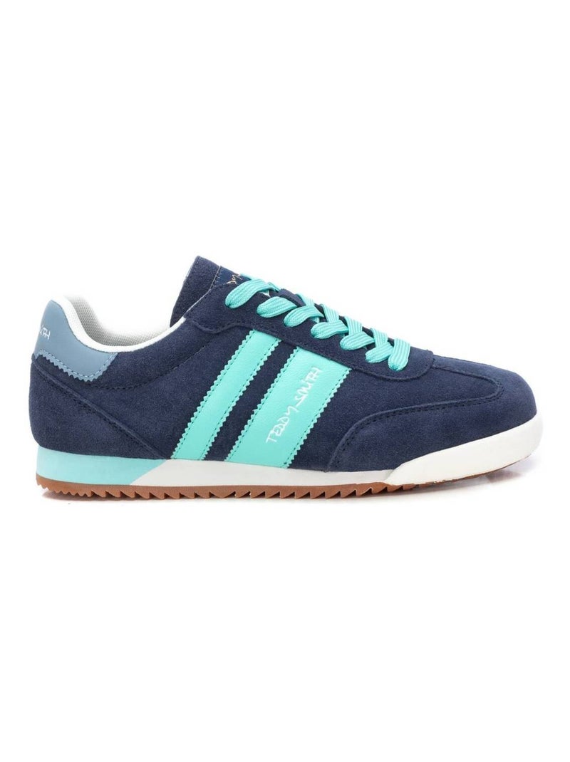 Baskets plaine lacets Bleu - Kiabi