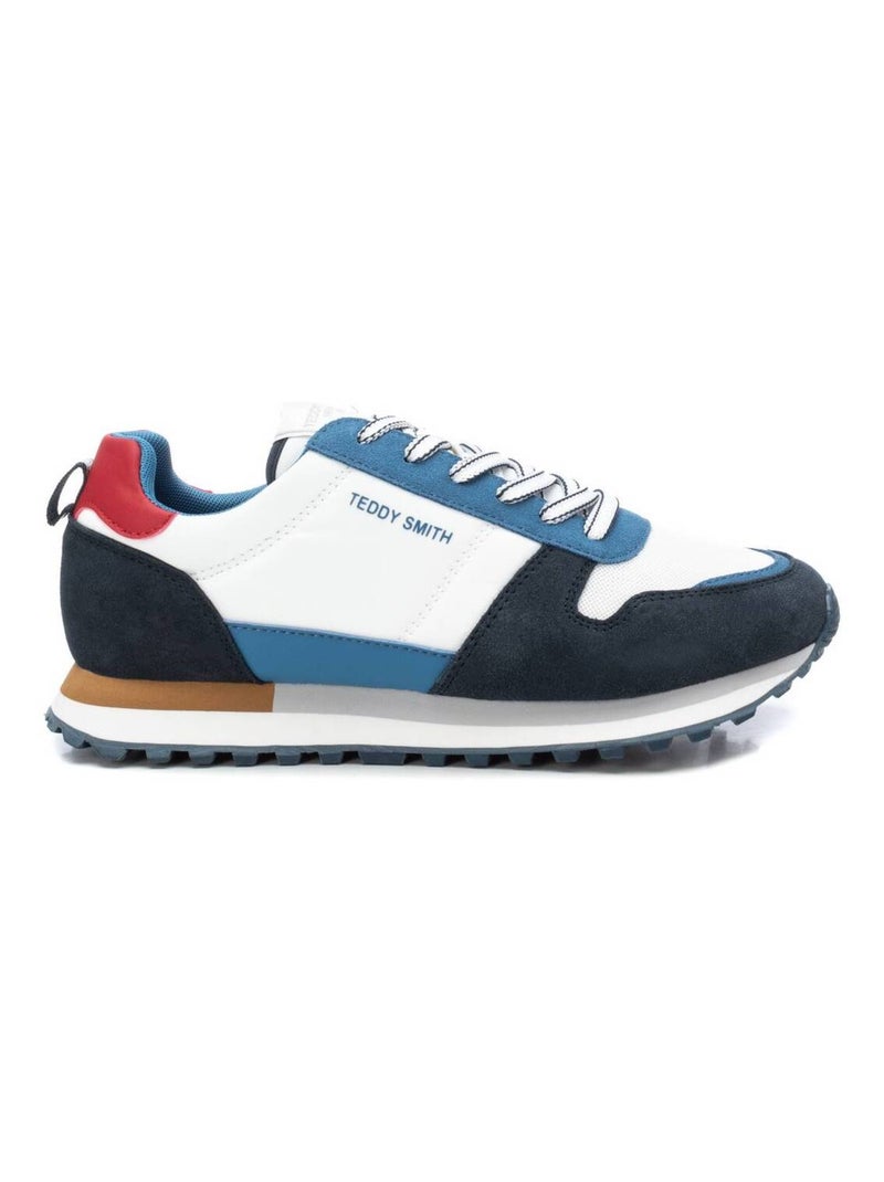 Baskets plaine lacets Bleu - Kiabi