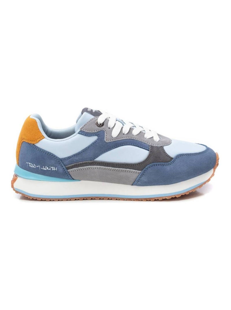 Baskets plaine lacets Bleu - Kiabi