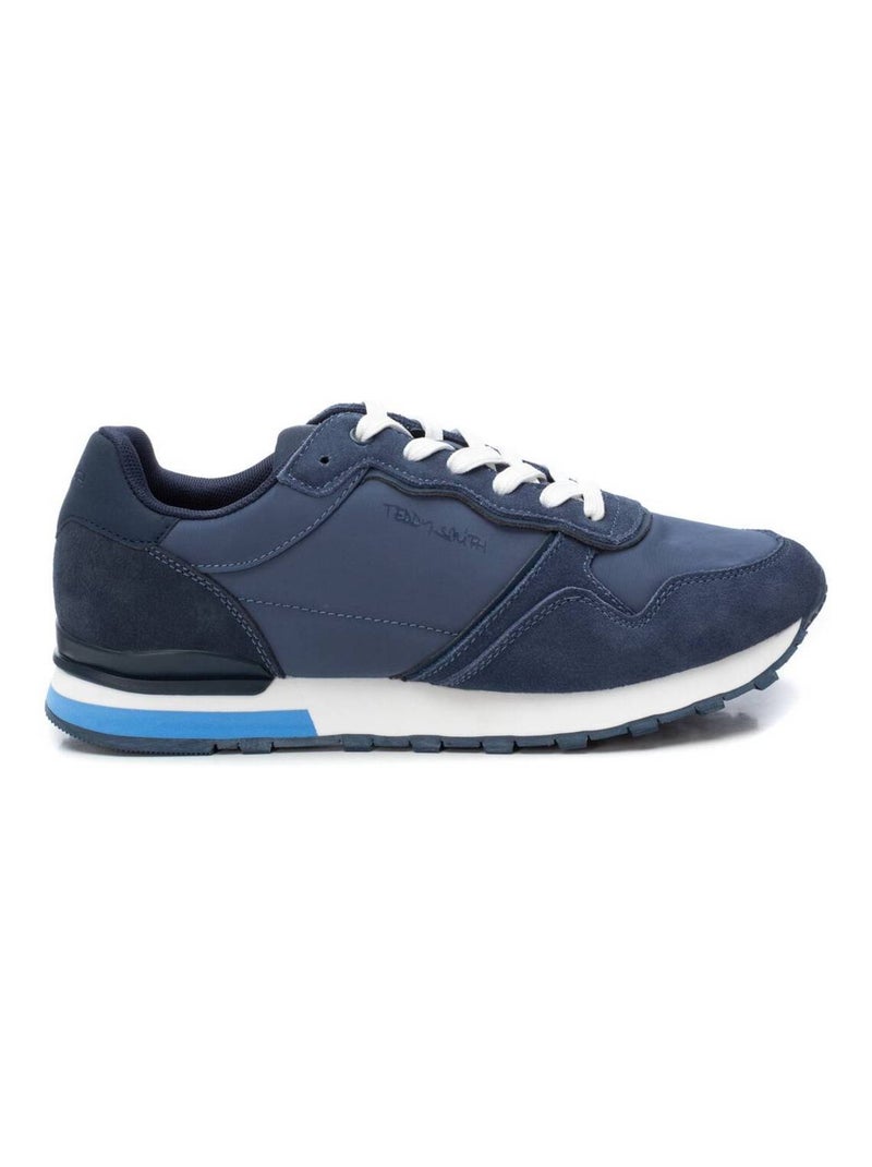 Baskets plaine lacets Bleu - Kiabi