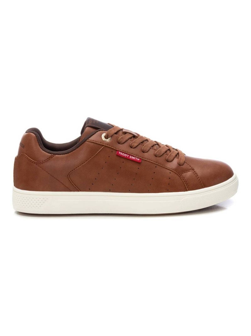 Baskets plaine lacets Camel - Kiabi