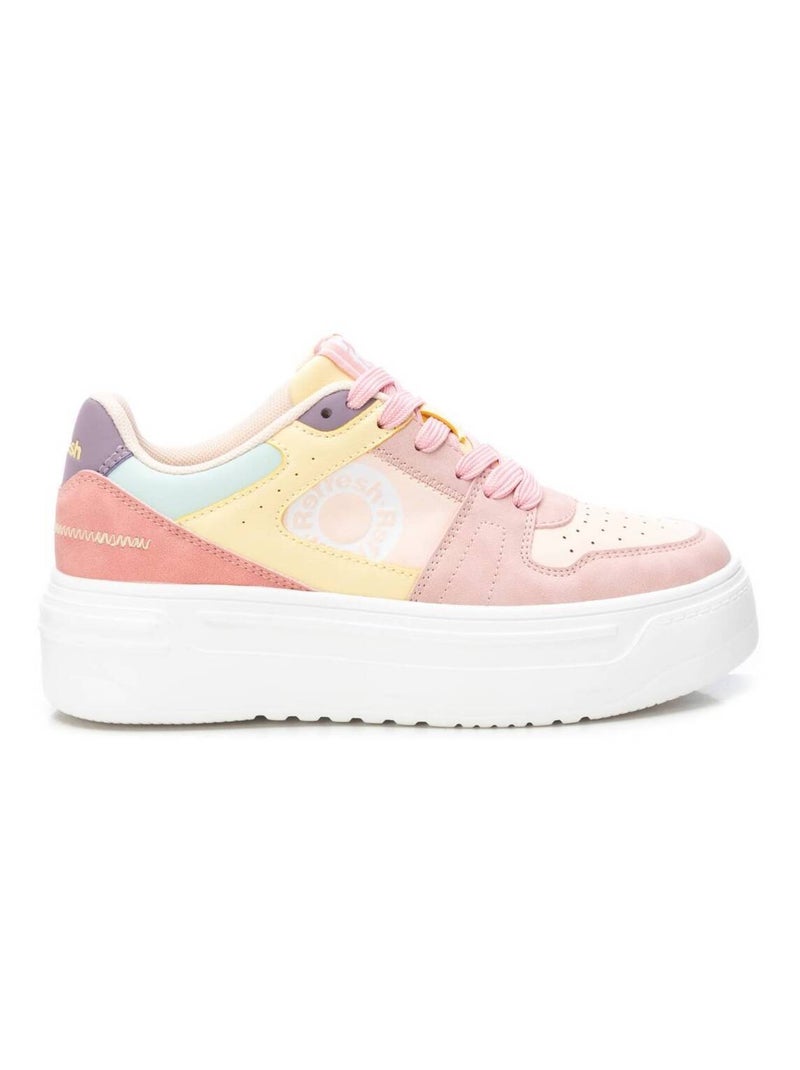 Baskets plaine lacets Crème - Kiabi