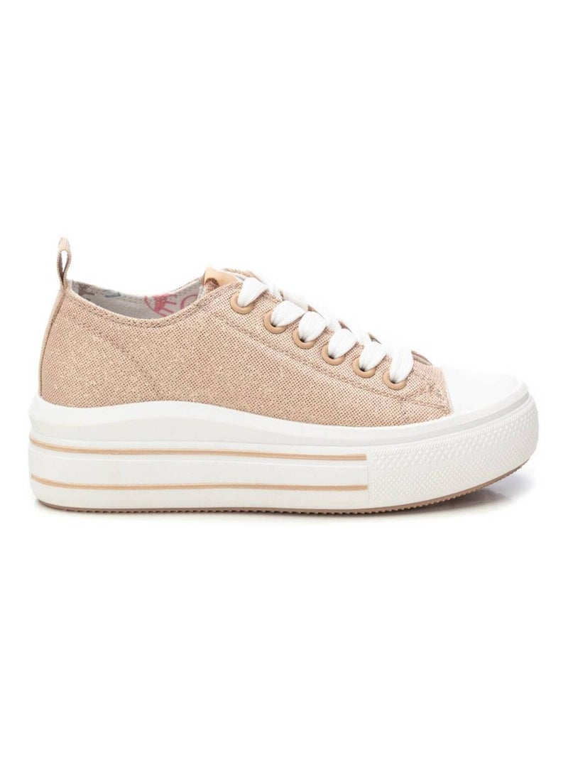Baskets plaine lacets Doré/or - Kiabi