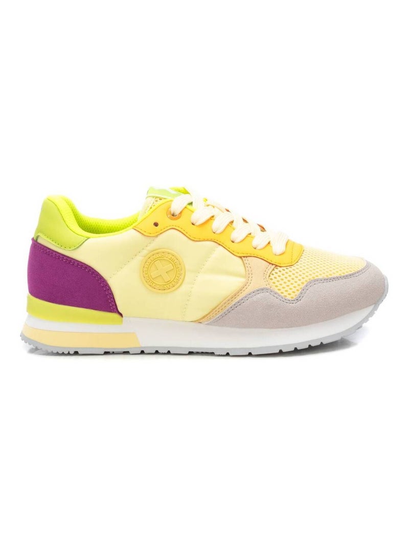 Baskets plaine lacets Jaune - Kiabi