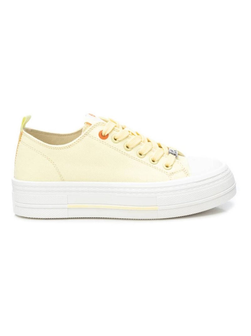 Baskets plaine lacets Jaune - Kiabi