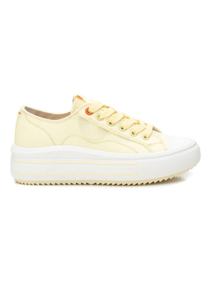 Baskets plaine lacets Jaune - Kiabi