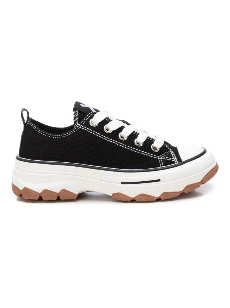 Baskets plaine lacets Noir - Kiabi