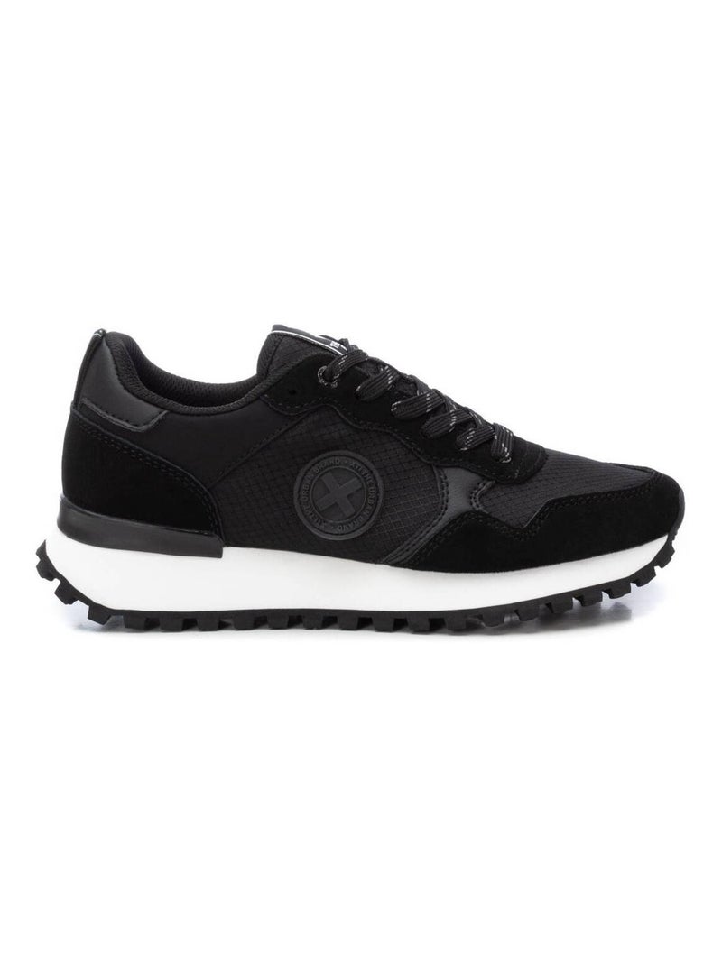 Baskets plaine lacets Noir - Kiabi
