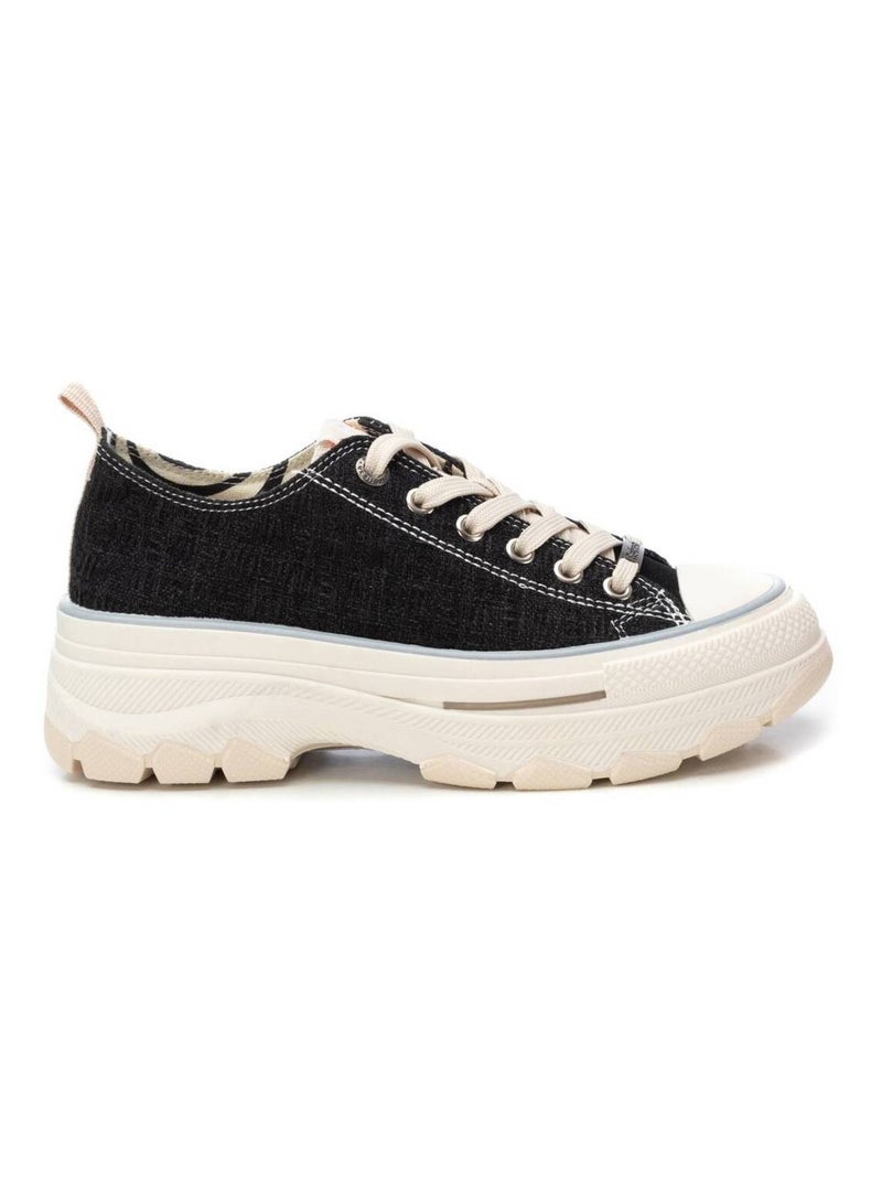 Baskets plaine lacets Noir - Kiabi
