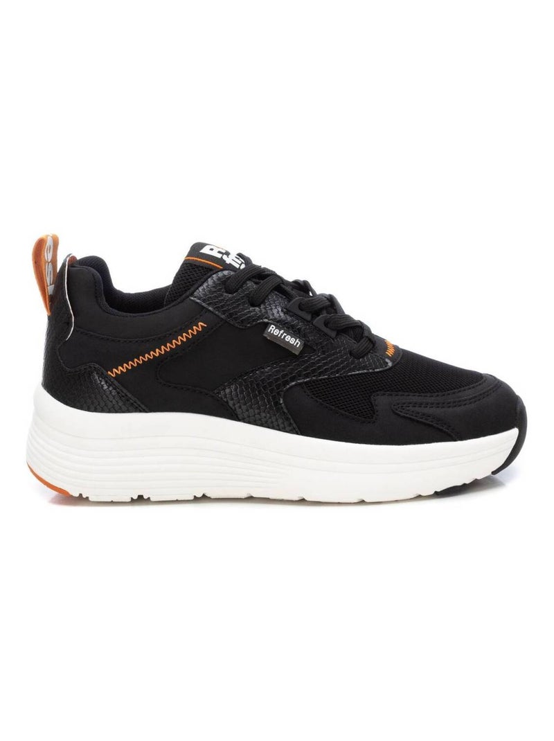 Baskets plaine lacets Noir - Kiabi