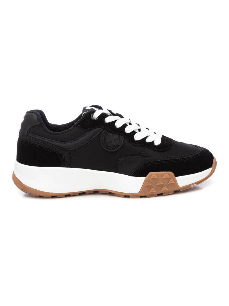 Baskets plaine lacets Noir - Kiabi