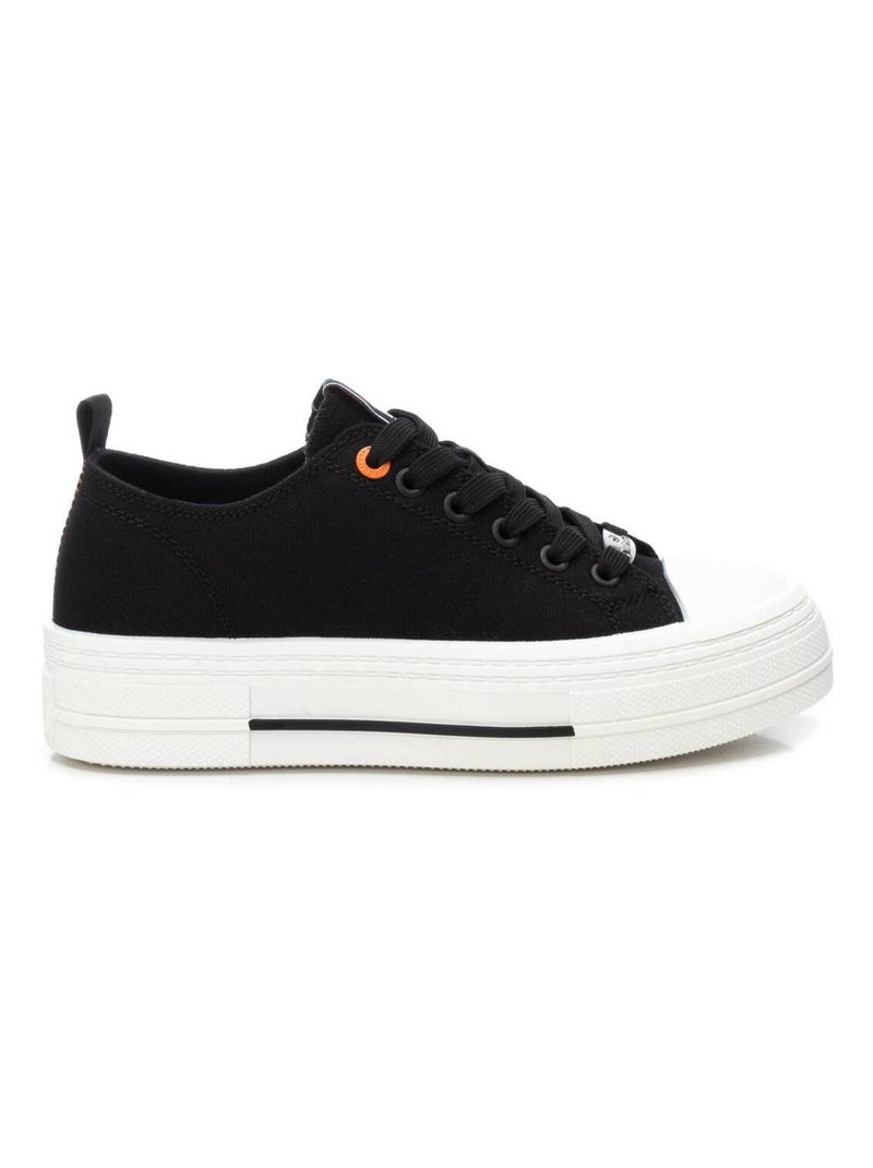 Baskets plaine lacets Noir - Kiabi