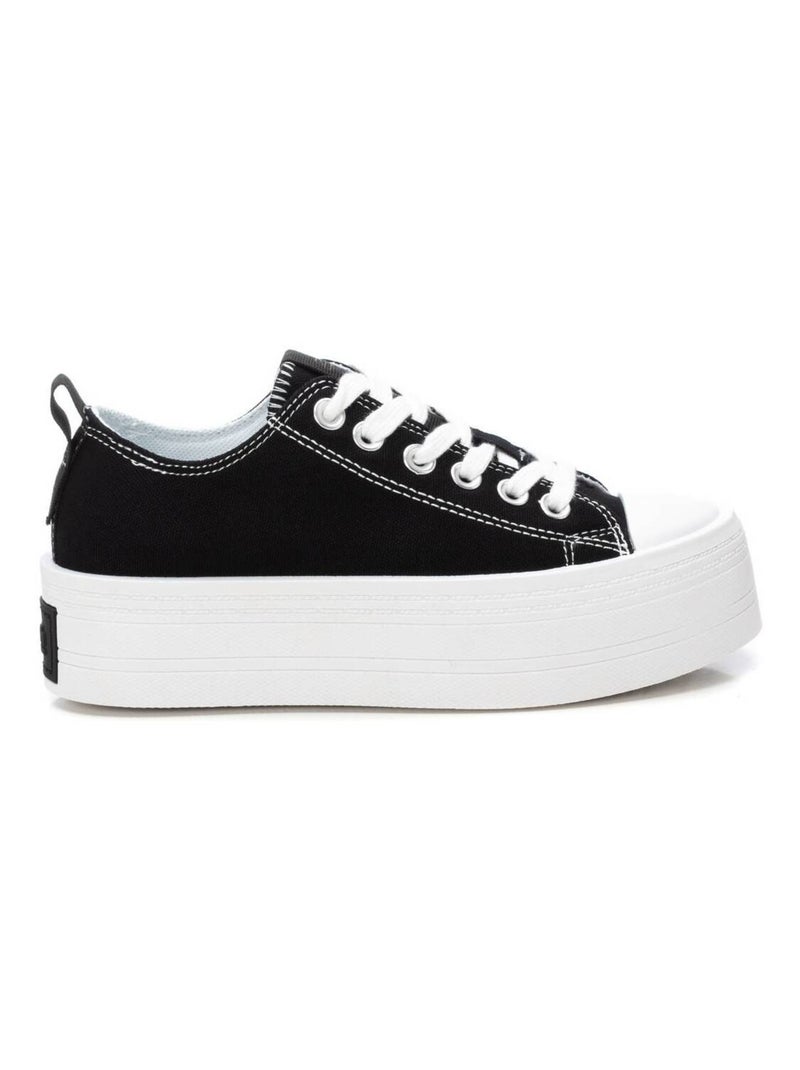 Baskets plaine lacets Noir - Kiabi