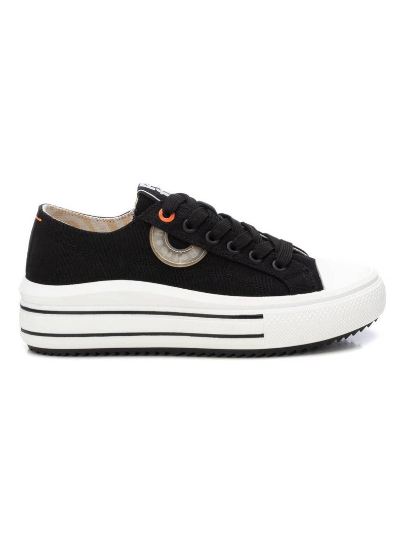 Baskets plaine lacets Noir - Kiabi