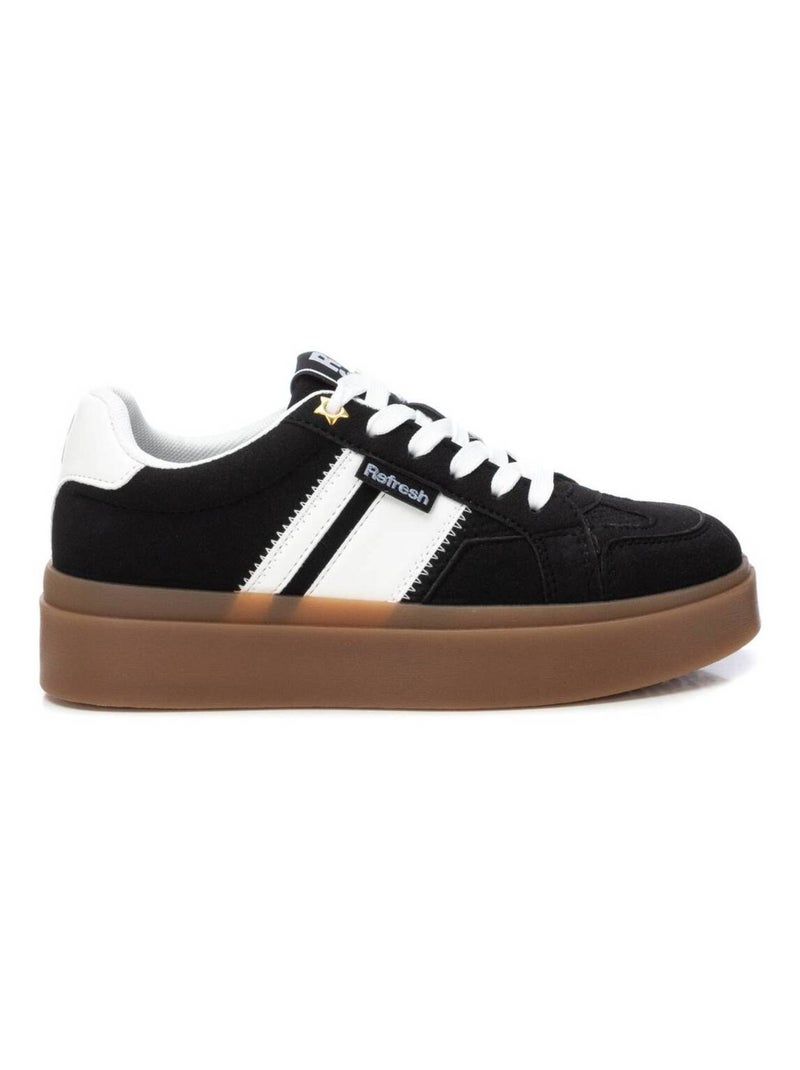 Baskets plaine lacets Noir - Kiabi