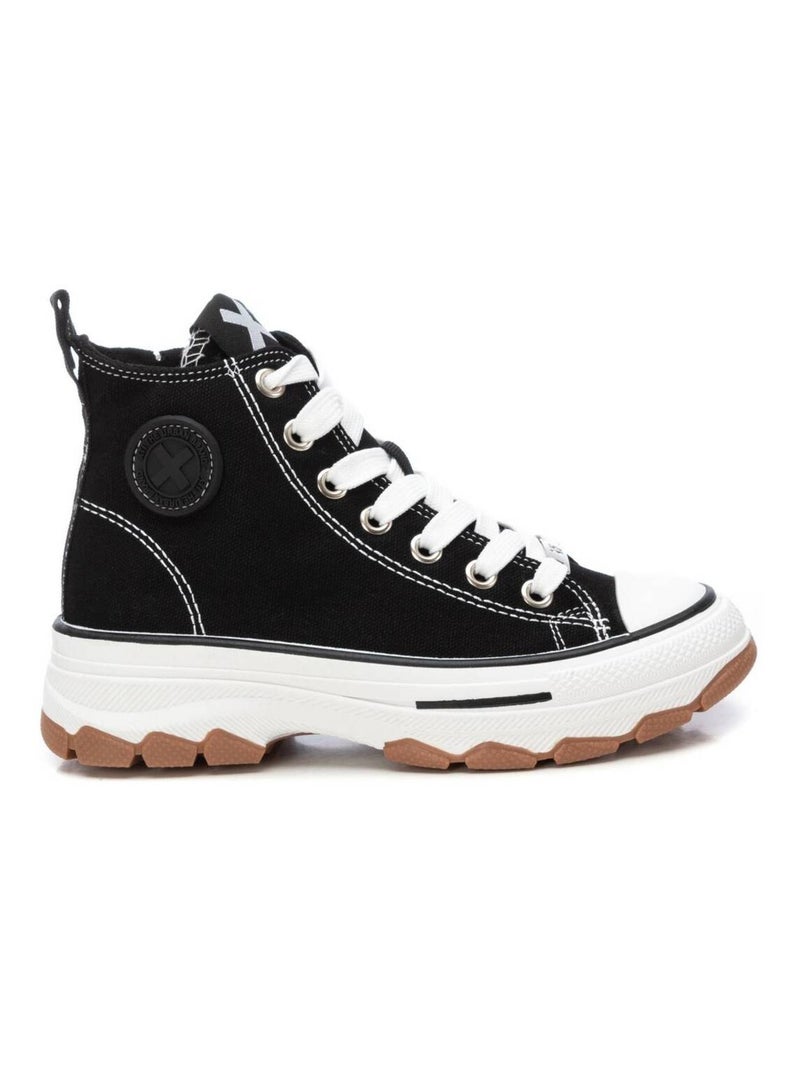 Baskets plaine lacets Noir - Kiabi