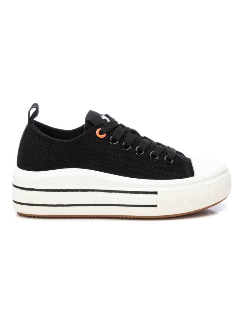 Baskets plaine lacets Noir - Kiabi